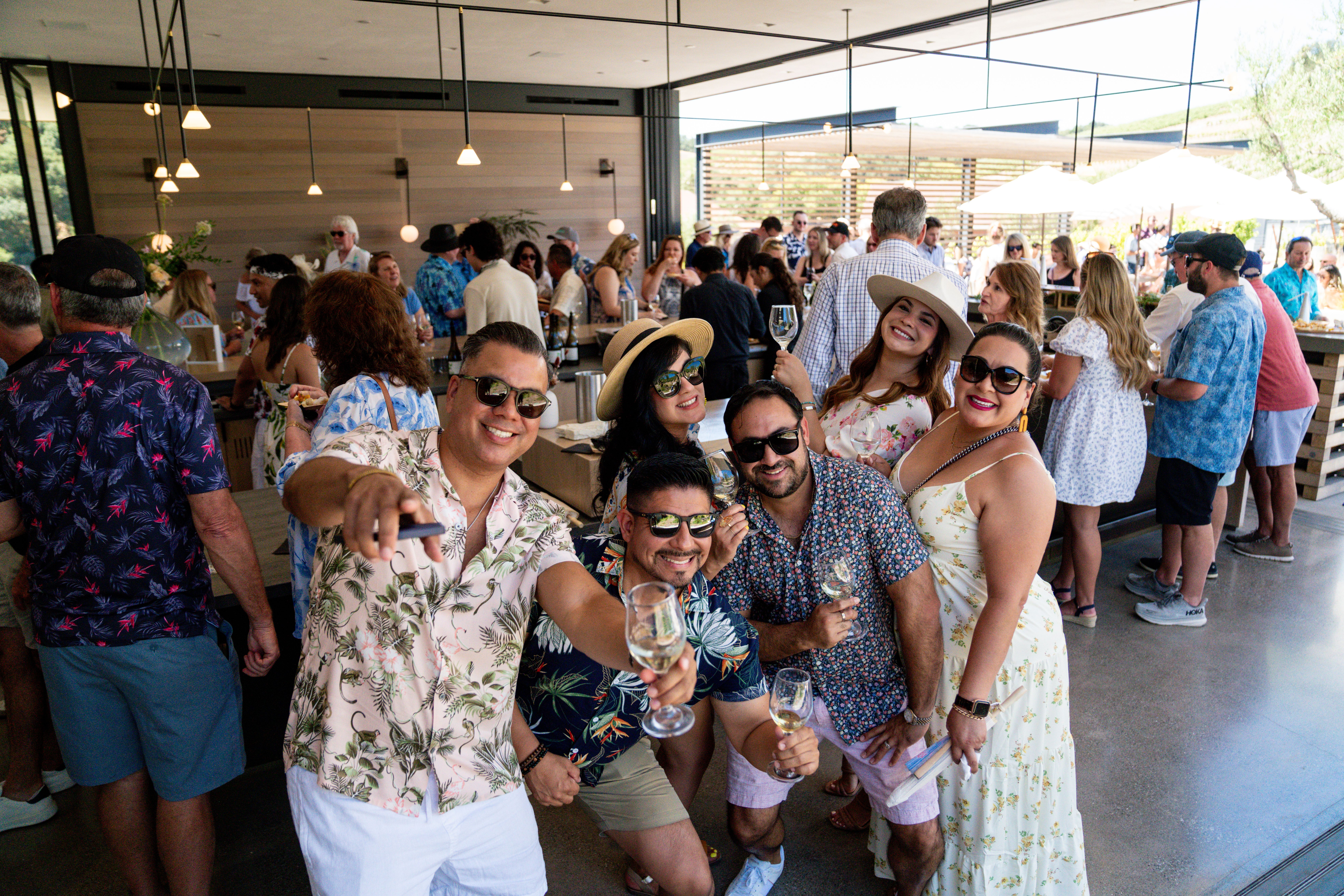 wines being enjoyed at the Booker Party
